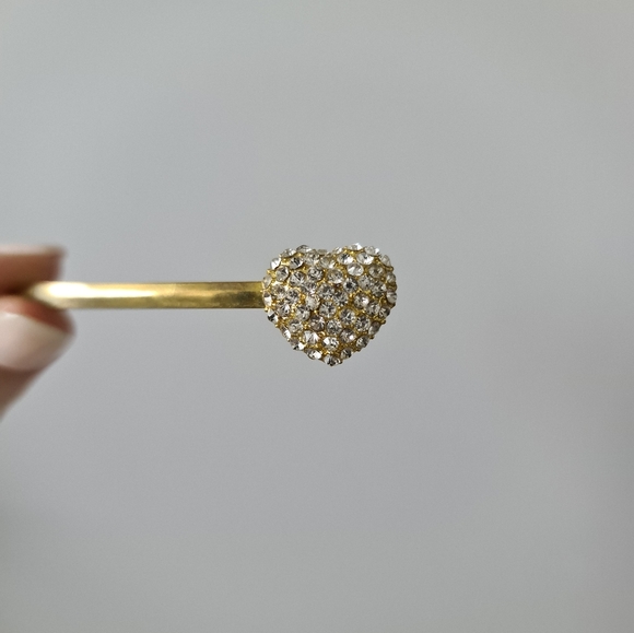 🏷️ Love Heart Gold Hair Slide Clip - Picture 2 of 3